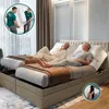 A couple relaxing on an adjustable bed in a bedroom. Voir les images du produit