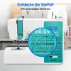 A digital sewing machine with a magnified view of its stitch patterns displayed on a screen. Produktbild-Vorschau