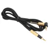 A black audio cable with gold-plated connectors is laid out on a white background. Náhľad obrázku produktu