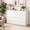Kommode Weiß 8 Schubladen matt 120x34x100 cm groß modern Produktbild-Vorschau 4