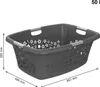 Rotho Wäschekorb 50 L Flowers - Wäschesammler groß - Wäsche Produktbild-Vorschau 3