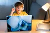 MuchoWow® Laptop Aufkleber Sticker Cover Blumen - Blau - Produktbild-Vorschau 3