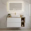 RODAN | Mobile Sotto Lavabo - Bianco e Marrone - 100 cm - Anteprima dell’immagine prodotto 4