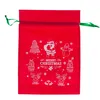 A red Christmas gift bag with white Christmas-themed illustrations and text. Produktbild-Vorschau