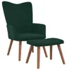 vidaXL Relaxsessel mit Hocker Dunkelgrün Samt Produktbild-Vorschau 8