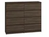 A dark brown, eight-drawer dresser against a white background. Produktbild-Vorschau