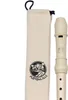 A cream-colored recorder and its carrying bag are shown against a white background. Produktbild-Vorschau