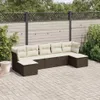 vidaXL 7-tlg. Garten-Sofagarnitur mit Kissen Braun Poly Produktbild-Vorschau 2