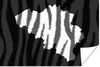 MuchoWow® Poster Karte - Belgien - Zebra 120x80 cm - Bilder Produktbild-Vorschau 1