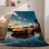 Micropluizen deken, warm en zacht, 150x200 cm - Oranje, Productafbeelding-voorbeeld 2