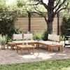 Gartenbänke Set 3 pcs Braun und Creme 2-Sitzer S Massivholz Produktbild-Vorschau 1