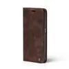 A brown flip cover phone case is shown against a white background. Produktbild-Vorschau