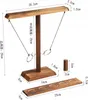 A wooden ring toss game with dimensions labeled. Náhled obrázku produktu