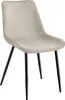 A single chair with a beige upholstered seat and back, supported by four black metal legs. Náhled obrázku produktu