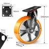 4 Stück 200mm Schwerlastrollen mit Bremse, 2 Universal Rad Produktbild-Vorschau 4