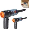 Two handheld vacuum cleaners are displayed against a white background. One is larger and in the foreground, while a smaller one is in the background. A circular inset image shows a hand using a similar vacuum cleaner on a sofa. Produktbild-Vorschau