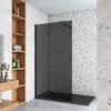 Schwarze Duschkabine 120x200cm Duschwand mit Produktbild-Vorschau 1