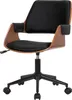 home24 Bürostuhl - Kunstleder - Schwarz / Walnuss Produktbild-Vorschau 1
