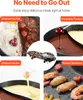 A collage of images showcasing different ways to use a multi-functional cooking appliance, including hot pot, fondue, and Korean barbecue. Produktbild-Vorschau