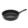 A black frying pan with a speckled interior and a black handle is shown against a white background. Podgląd zdjęcia produktu