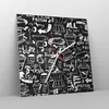 Wanduhr - Quadrat - Glasuhr - Graffiti modern - 30x30cm - Produktbild-Vorschau 4