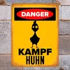 Danger Kampf Huhn Metallschild XXL in 28x38 cm mit Huhn Produktbild-Vorschau 7