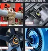 A collage of four images showing different types of screws and bolts in various applications. Náhled obrázku produktu