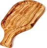 A wooden cutting board with a handle and a juice groove. Produktbild-Vorschau