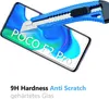 A screen protector being tested with a utility knife on a smartphone screen. Produktbild-Vorschau
