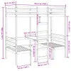Hochbett mit Schreibtisch & Stühlen 75x190 cm Massivholz Produktbild-Vorschau 9