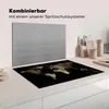 KitchenYeah© Herdabdeckplatte Weltkarte - Schwarz - Gold , Produktbild-Vorschau 3