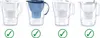 Four Brita water filter pitchers are shown side-by-side, each with a green checkmark below it. Náhled obrázku produktu