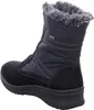 A black winter boot with gray fur lining is shown from the side and back against a white background. Náhľad obrázku produktu