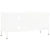 vidaXL Armoire TV Blanc 90x30x44 cm Acier et verre - Meuble Voir les images du produit 11