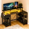 YITAHOME L-förmige Schreibtisch, 120cm LED Gaming Tisch mit Produktbild-Vorschau 2