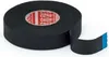 A roll of black electrical tape with a portion unrolled, showing a blue edge. Podgląd zdjęcia produktu