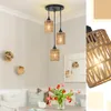 Lampada a sospensione in rattan in stile boho a 3 luci con Anteprima dell’immagine prodotto 1