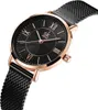 Alienwork Armbanduhr Damen Roségold Metall Mesh Armband Produktbild-Vorschau 2