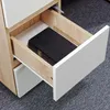 Biurko RADEK 90 cm dąb sonoma + biały połysk 3 szuflady Podgląd zdjęcia produktu 4
