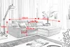 KAWOLA Sofa LANA Ecksofa Cord cremeweiß Recamiere rechts Produktbild-Vorschau 6
