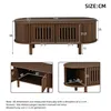 Table basse ovale Merax avec porte coulissante à stores, Voir les images du produit 5