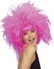 A woman wearing a large, spiky pink wig. Produktbild-Vorschau