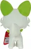 The back of a white plush toy with green ears and a red tag. Produktbild-Vorschau