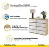 Kommode Wotan Eiche / Weiß Hochglanz mit 8 Schubladen – Produktbild-Vorschau 7