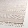 Teppich weiße Jute mit Fransen Streifenmuster 60x110 Produktbild-Vorschau 3