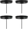 Kerzenhalter Adventskranz Stumpenkerzen Schwarz 8cm - 4er Produktbild-Vorschau 1