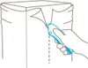 A hand is using a blue utility knife to cut a line on a large, white, rectangular object covered in a thin, flexible material. Produktbild-Vorschau