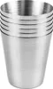 A stack of six silver metal shot glasses. Podgląd zdjęcia produktu