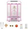 Trampolino per bambini COSTWAY, diametro 154 cm, con barra Anteprima dell’immagine prodotto 1