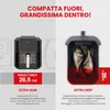 Comparison of two air fryer models, highlighting size and capacity differences. Náhled obrázku produktu